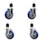 Service Caster 5'' Blue Poly Wheel Swivel 1-7/8'' Expanding Stem Caster Set 2 Brakes, 4PK SCC-EX20S514-PPUB-BLUE-2-TLB-2-178 - alternate 1